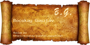 Bocskay Gusztáv névjegykártya