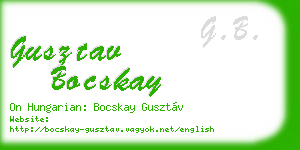 gusztav bocskay business card